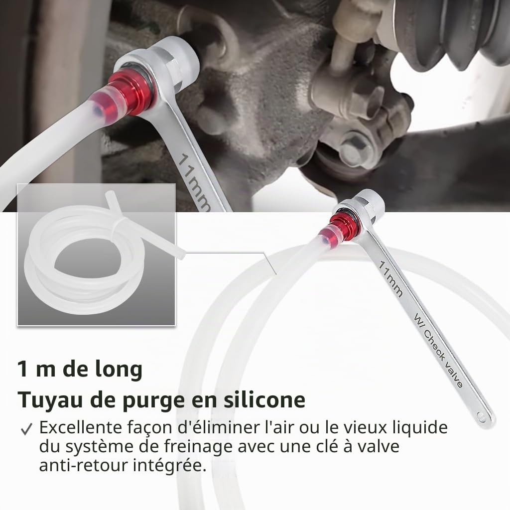 FIRSTINFO F3511 | Clé de purge de frein avec tuyau | 11mm