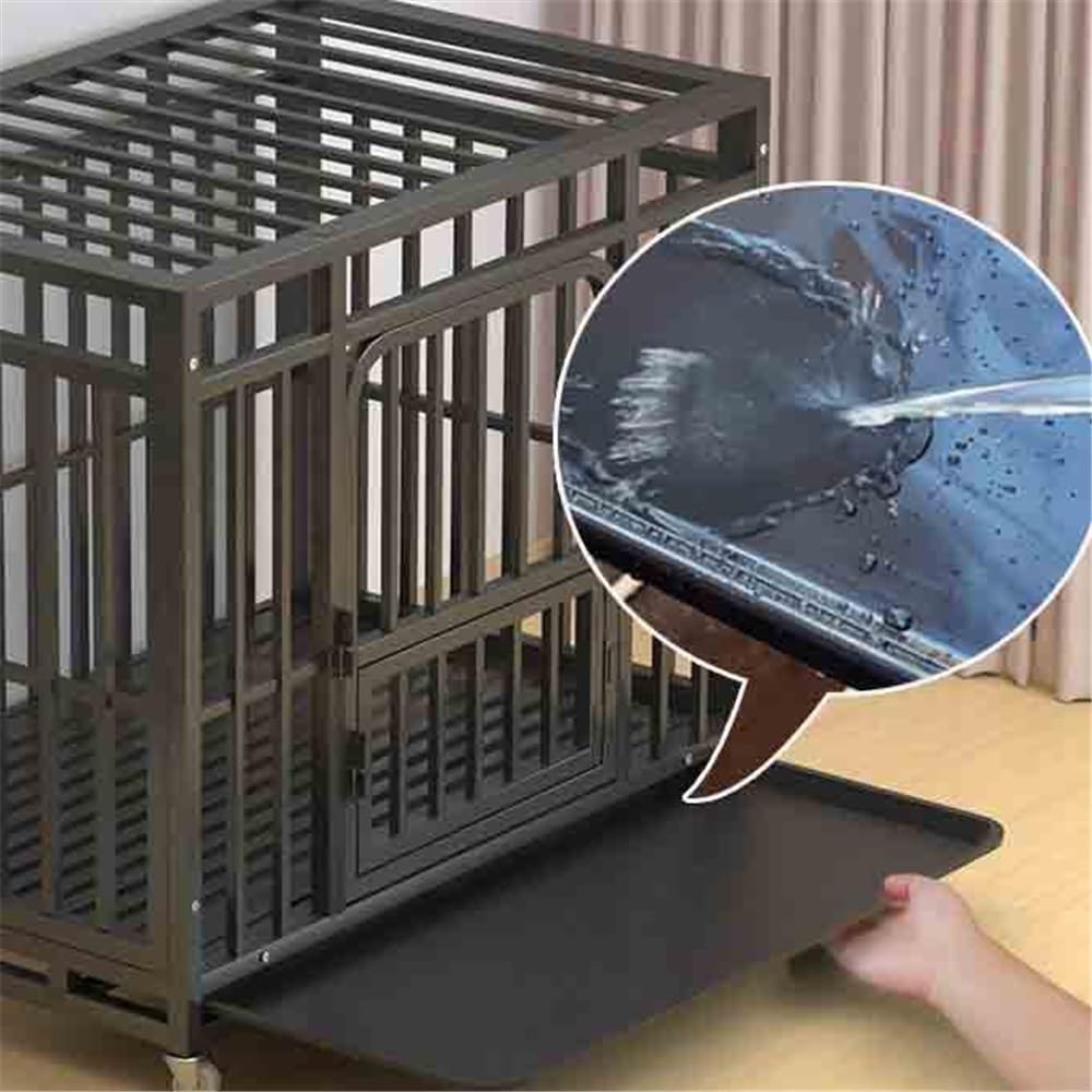 Gabbia per cani Trasportino for cani di medie dimensioni con base in tubo quadrato nero, vassoio for uso domestico Per uso domestico