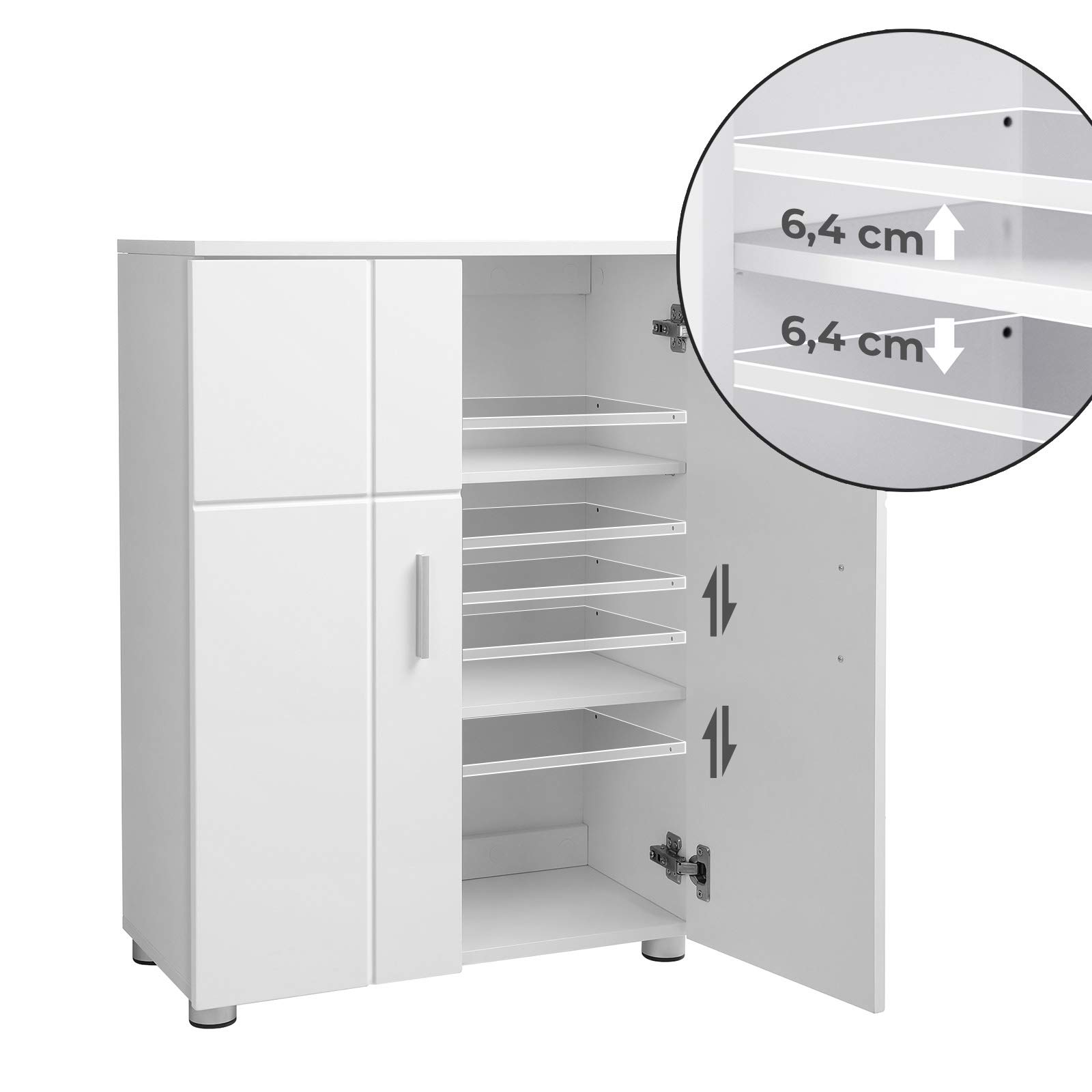 VASAGLE Bathroom Floor Storage Unit, Double Door