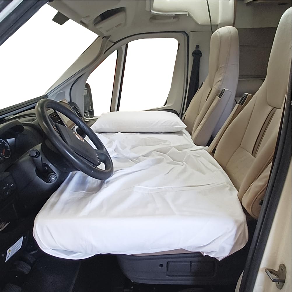 kfoam.es - Letto anteriore + lenzuolo per camper per Fiat Ducato, Jumper, Boxer (2002-2025) colore grigio, letto extra, camper