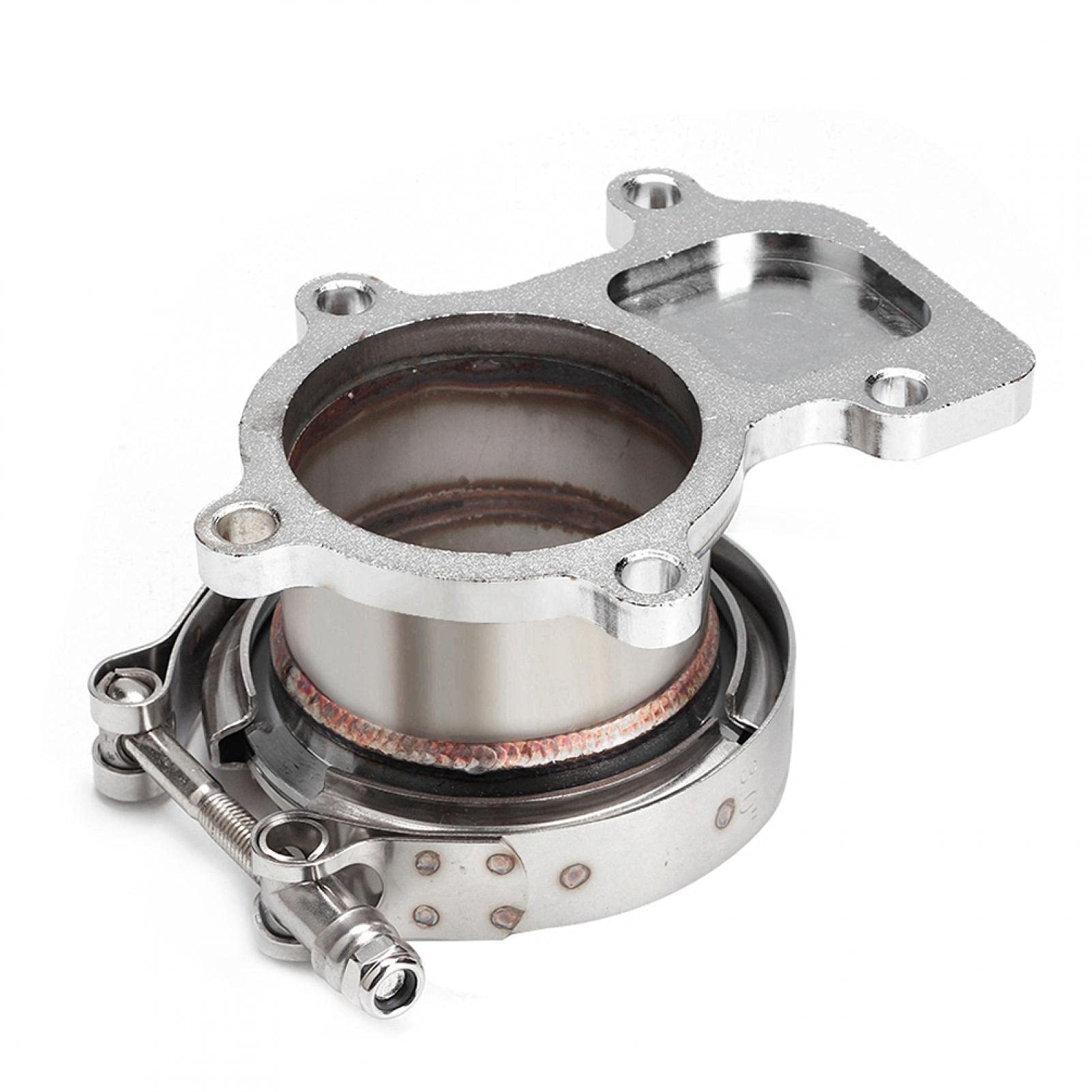 Akozon Flangia turbo a flangia V-band 3 "in acciaio inossidabile per Holset WH1C HX35 HX35W Downpipe