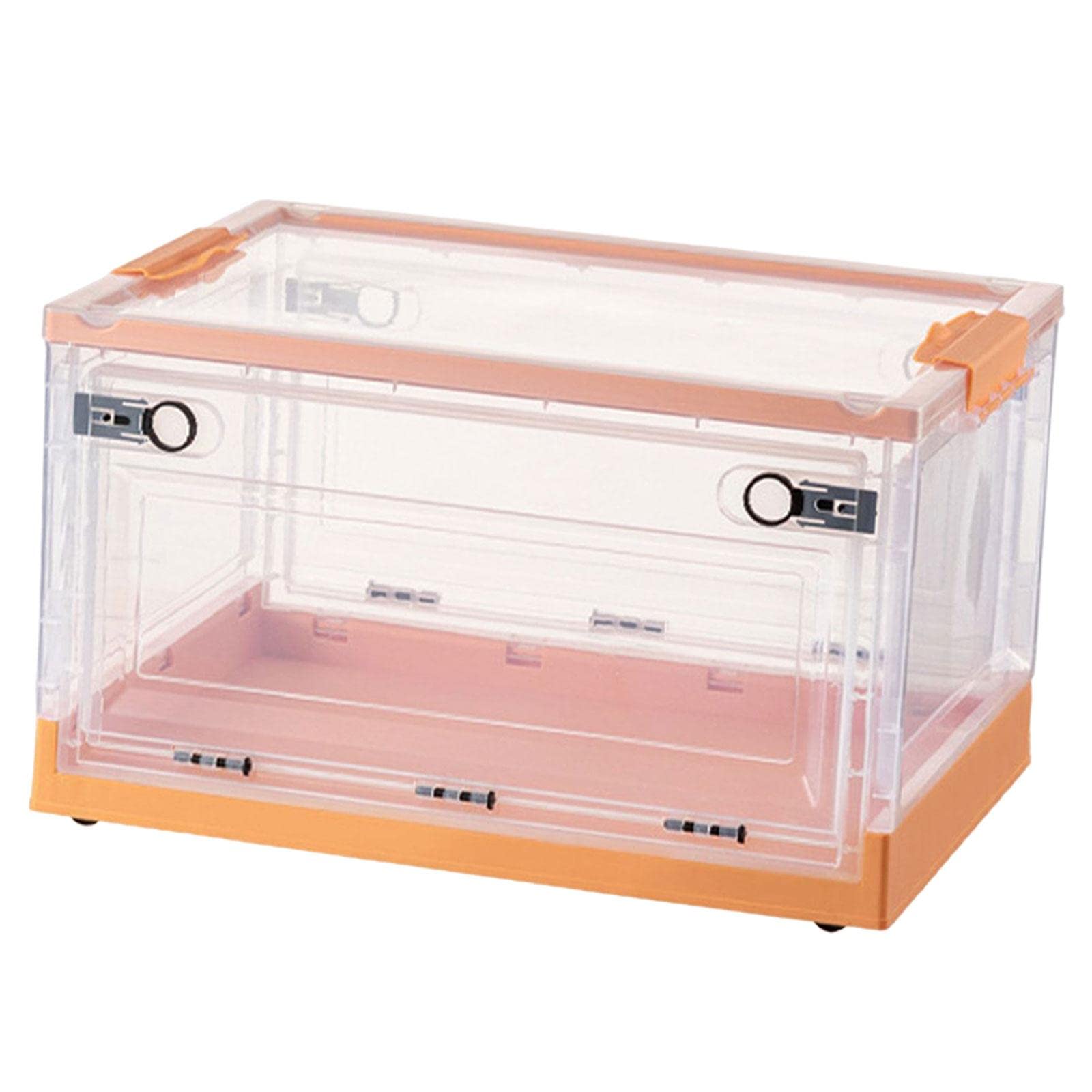 Versatile Storage Solution Box with Lid for Home Organization, Light Orange