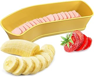 Extra Large Banana Slicer, Grape Cutter & Egg Slicer for Hard Boiled Eggs - Multipurpose Kitchen Gadget for Strawberries, Hot Dogs, Cheese, Cucumber with Stainless Steel Blades