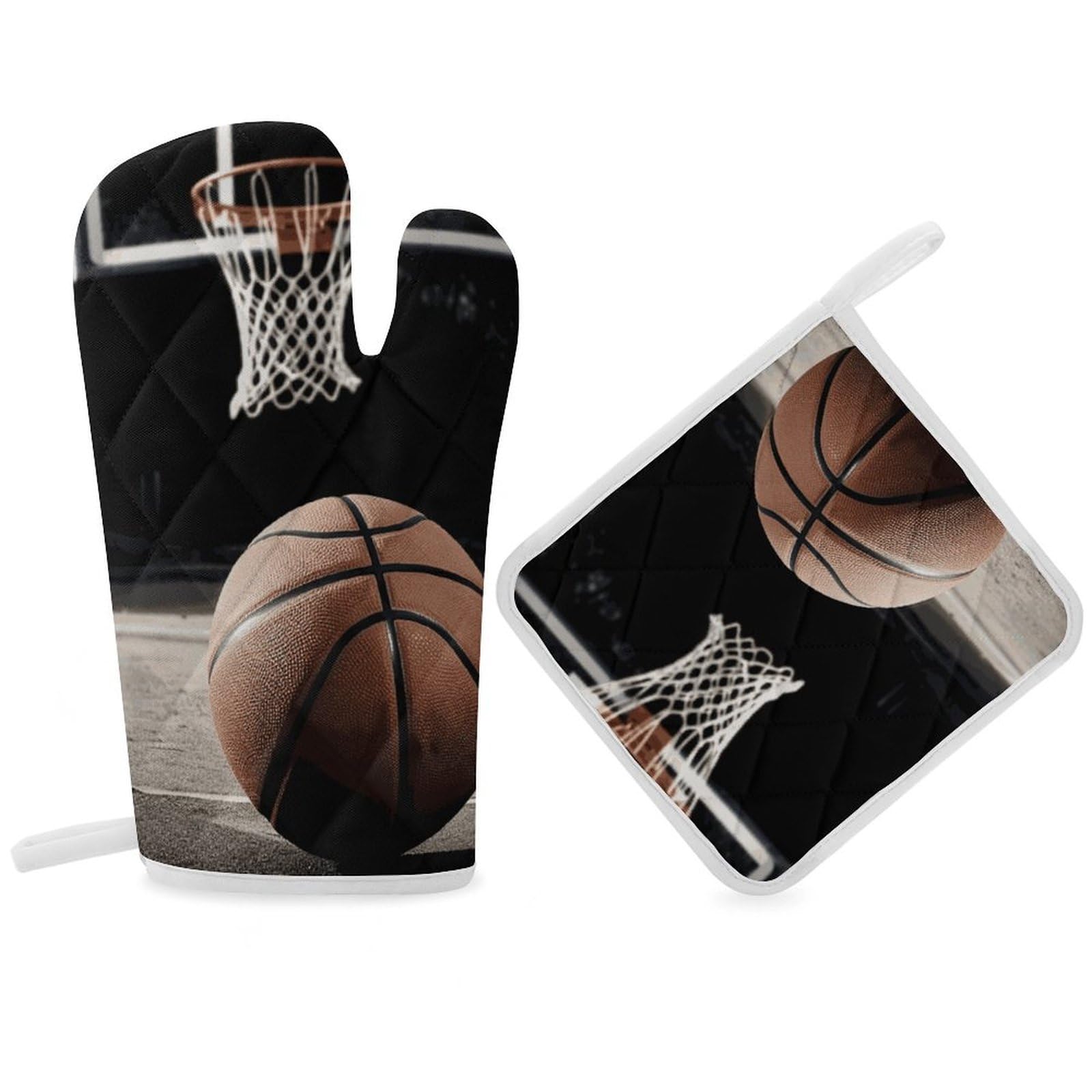 Manique de four en polyester avec manique basket et tapis isolant pour micro-ondes