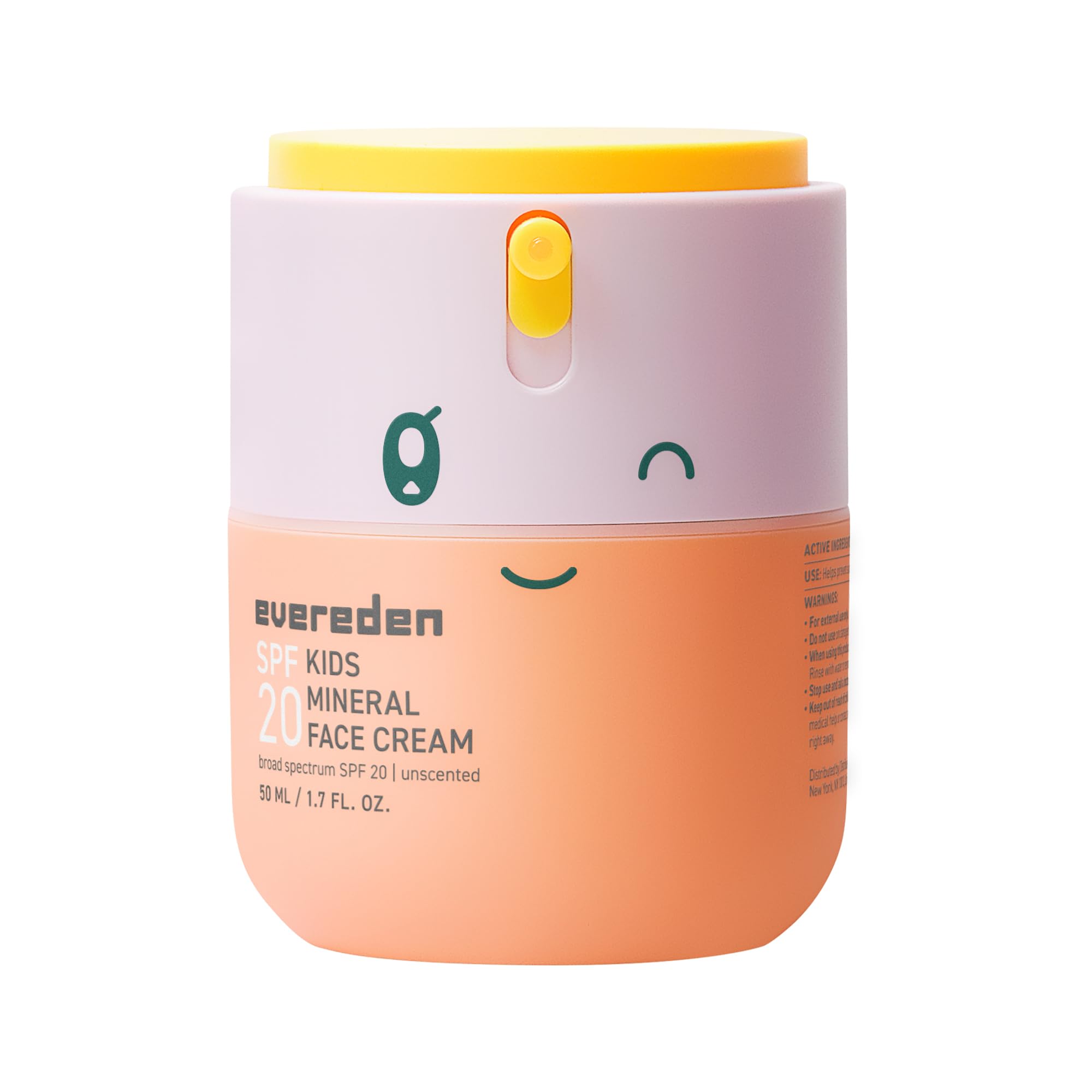 Evereden Kids Face Cream, 1.7 oz. | Fragrance-Free and Kids Face Lotion with SPF 20 | Clean and Non-Toxic Face Moisturizer | Multi-Vitamin Skin Care | FSA Eligible