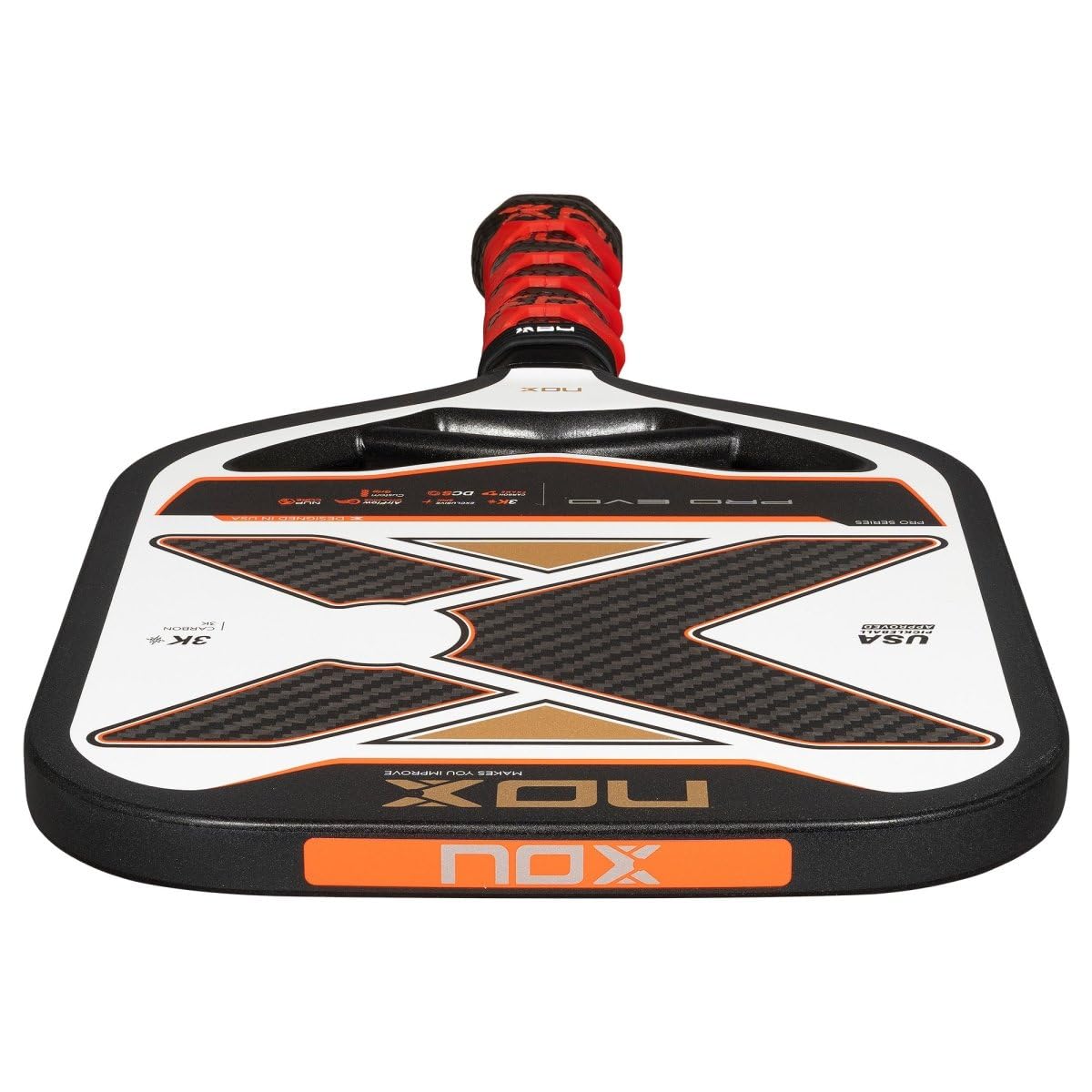 NOX Raquetas de pickleball 2025 Luxury & Pro Series | Fibra de carbono de 18 K y 3 K, mayor comodidad y núcleos de ultra potencia, dinámica exclusiva de giro y flujo de aire y agarre personalizado |
