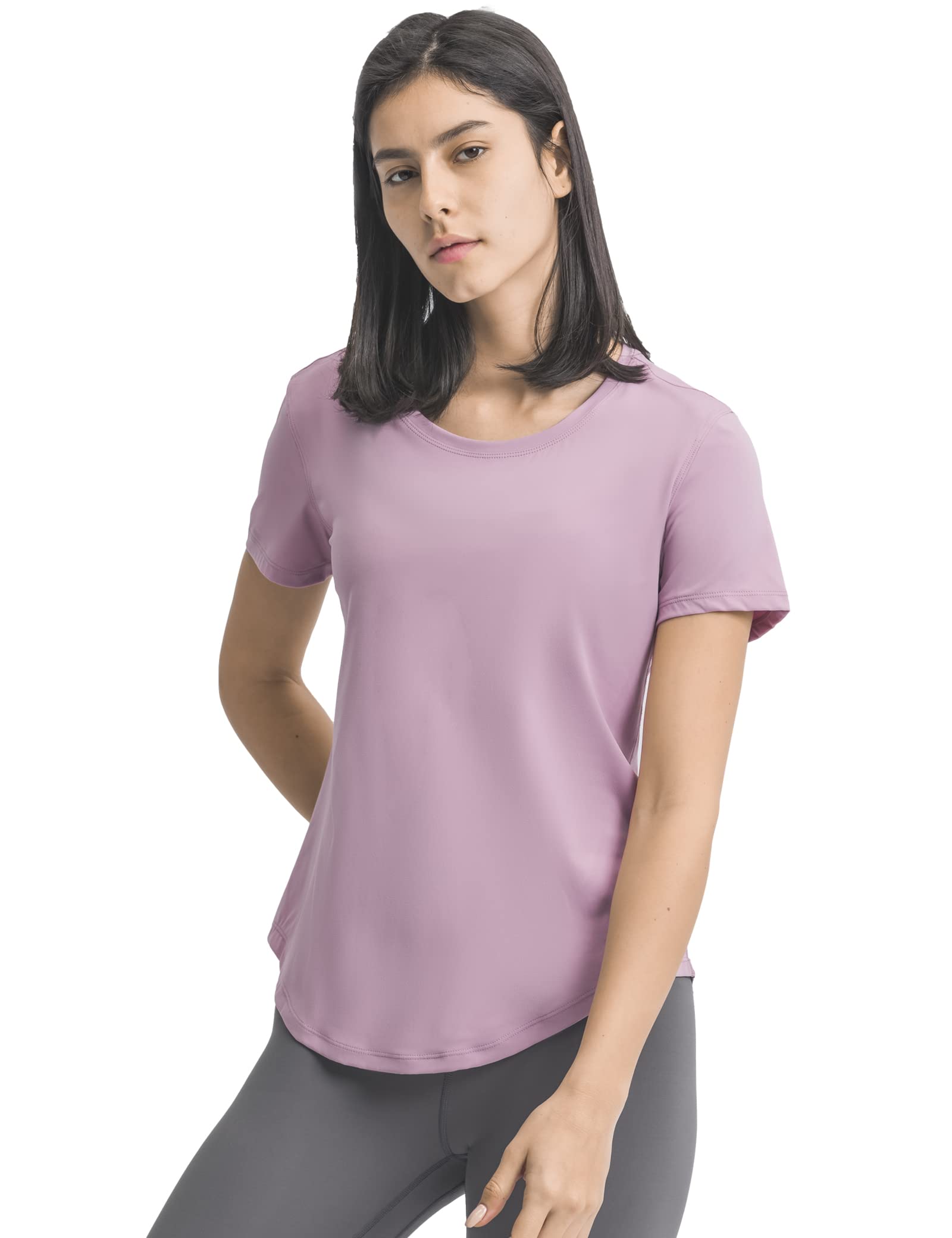 Damen Funktionsshirt Kurzarm, Schnelltrocknendes Sport T-Shirt Leichtes Laufshirt Rundhals Trainingsshirt Oberteile Shortsleeve für Laufen Fitness, 3er Pack, 3 To, XL