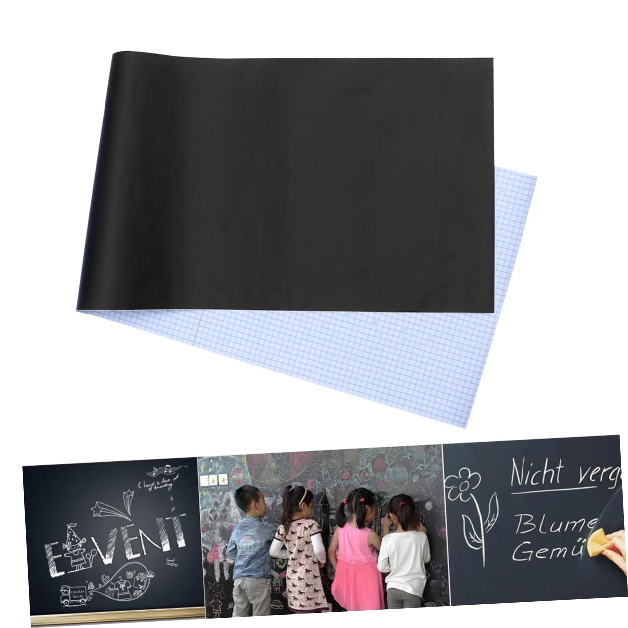 STOBOK 3pezzi Adesivo Lavagna Nera Rimovibile Con Gessetti Facile Da Installare Adesivo Murale Per Decorazioni e Progetti Fai Te Risparmia Spazio Senza Residui Di Colla