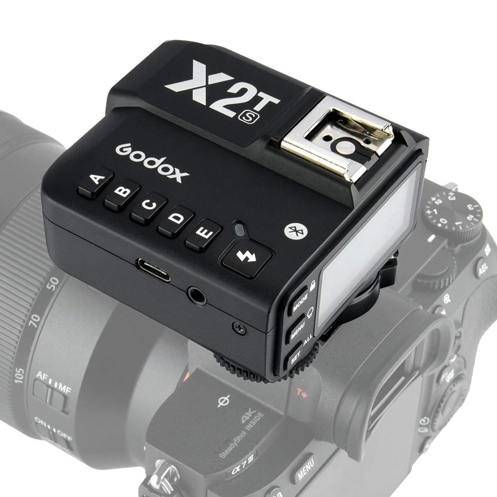Godox X2T-S TTL Transmisor inalámbrico de Disparo 1 / 8000s HSS 2.4G Compatible con Sony Cámara para Godox V1 TT350S AD200Pro Compatible con iPhone X /8/8 Plus