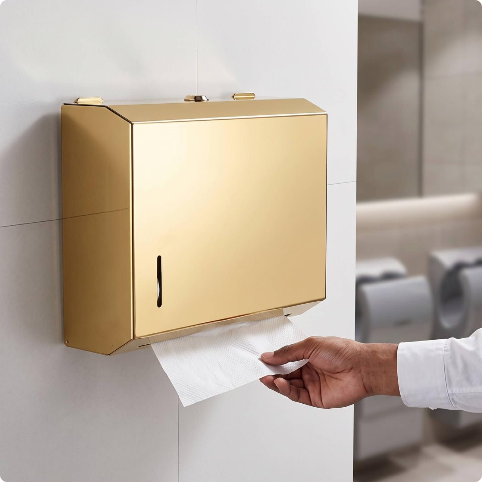 predolo Dispenser in Acciaio Inox con Serratura Resistente Porta Salviette di Carta da Parete Robusto Distributore di Carta a Muro per Ristoranti, Rame Antico