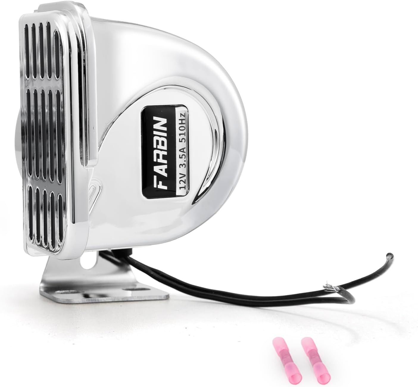 FARBIN High-Tone Horn for Boats Stainless Steel Waterproof Horn for Ships 12V Super Loud Motorcycle Horns with Base Bracket for Sailboats Yacht Car Truck etc. High-tone stainless steel horn