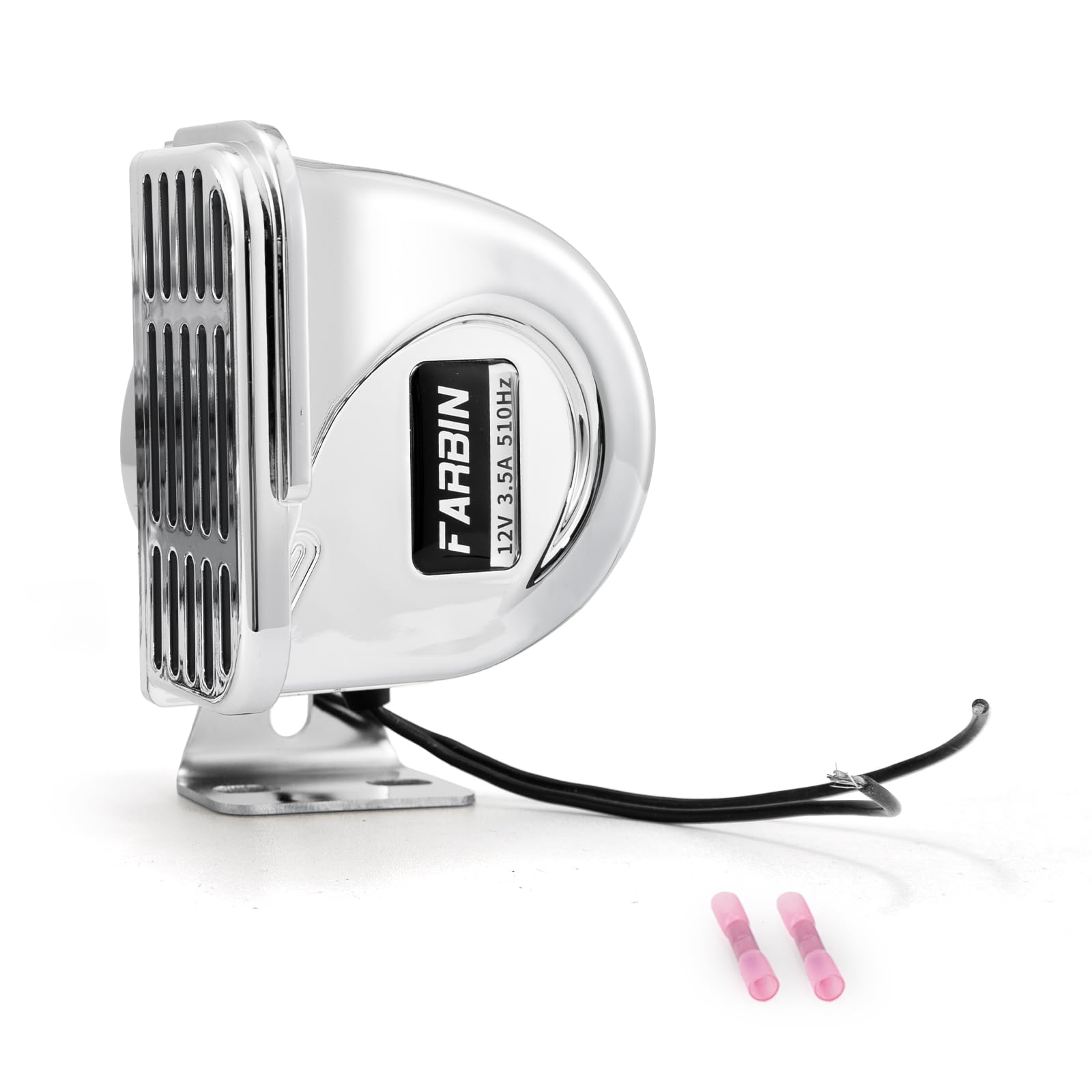 FARBIN Klaxon marin pour bateaux, 12 V, étanche, 510 Hz, en acier inoxydable, pour bateaux, voiliers, yachts, camions, SUV, RV, tourisme, voiture, etc.