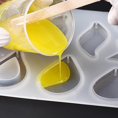 Miniatura 4 de Paquete de 30 vasos graduados de plástico de 2 onzas, vasos transparentes de 2 onzas con 30 varillas de madera para mezclar pintura, manchas, epoxi,