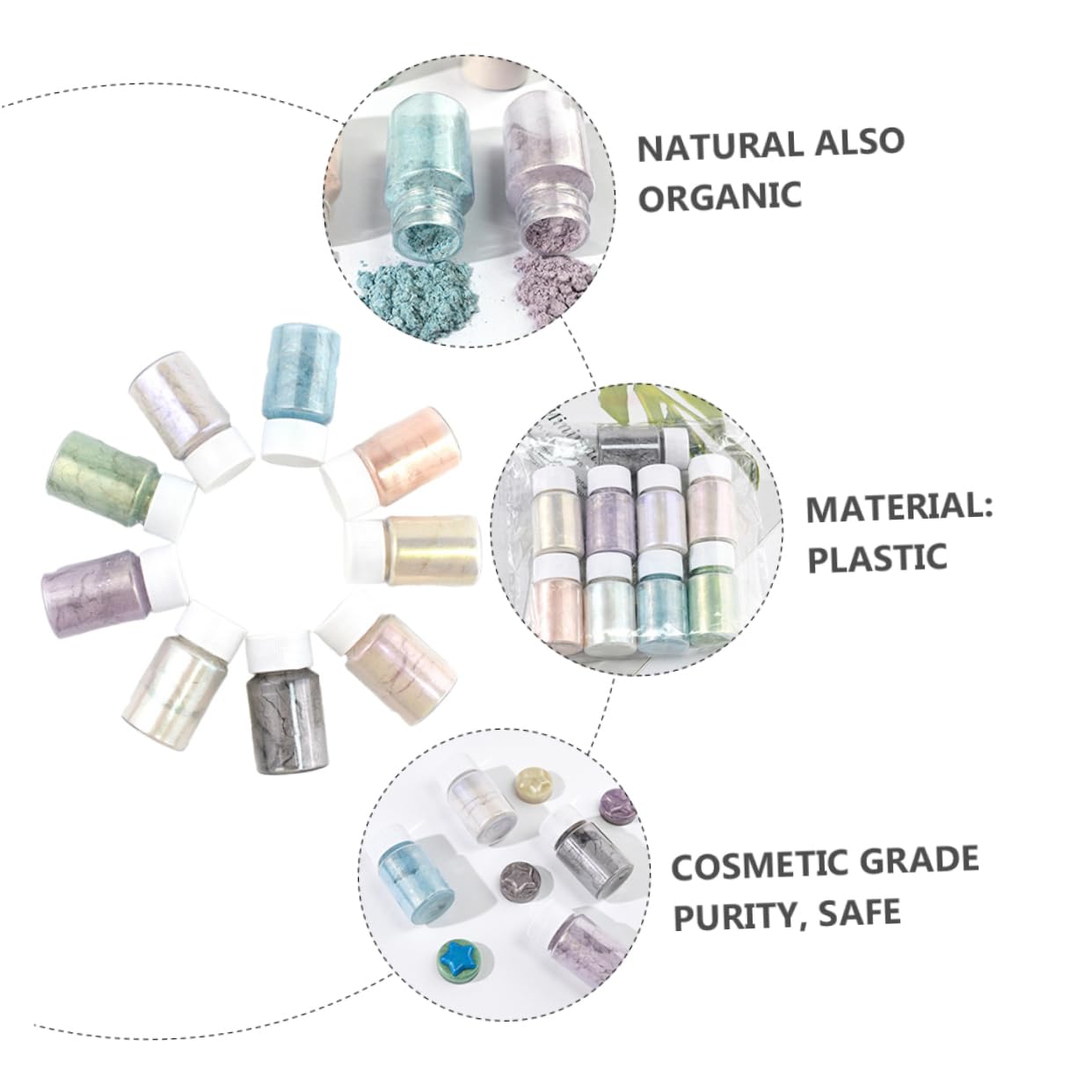 NUOBESTY 27piezas Polvo Mica Para Pigmentos De Resina y Cosméticos Para Manualidades Jabones y De Baño