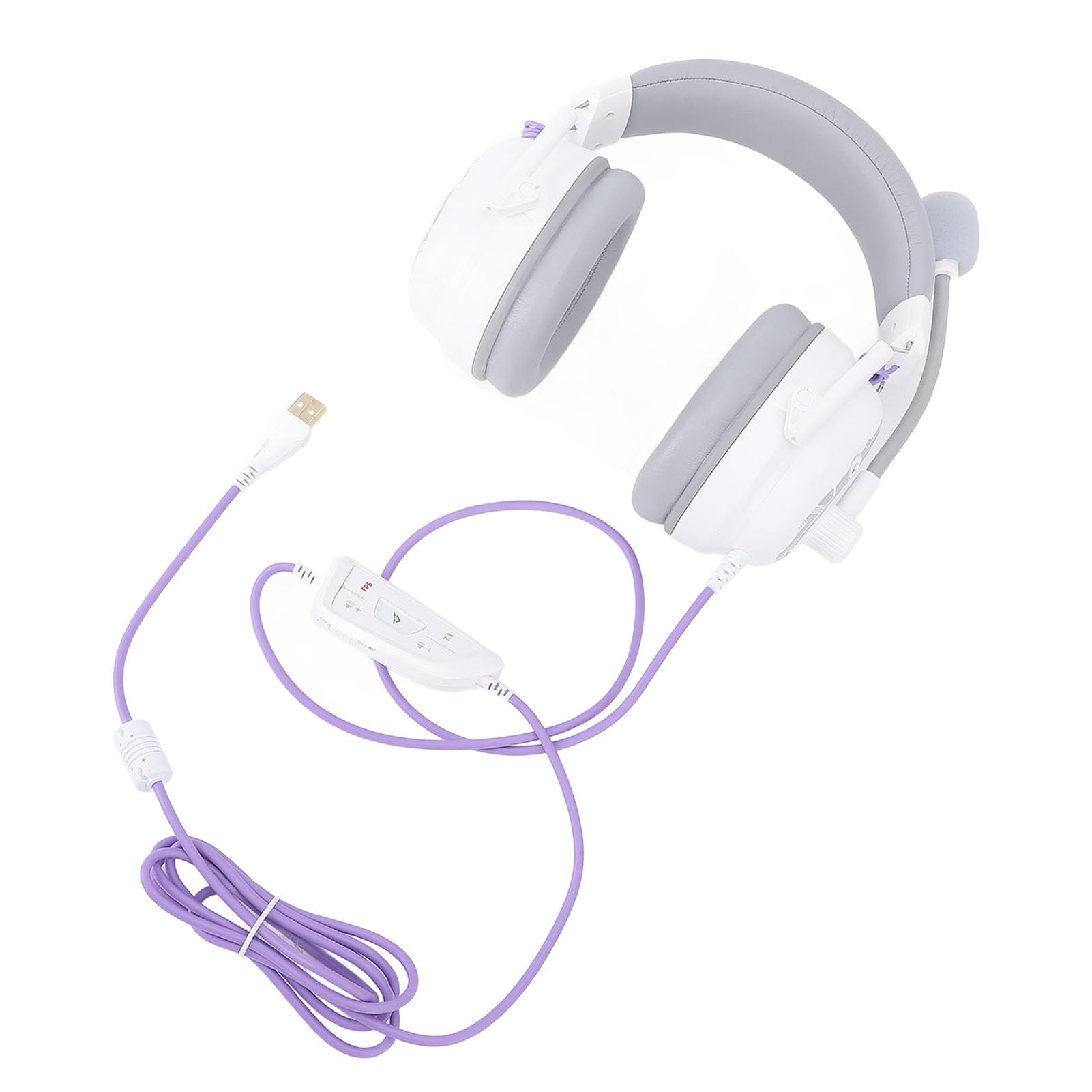 Jiawu HiFi -Surround -sound Gaming Zestaw Słuchawkowy z Mikrofonem Tłumienia Szumu i Niestandardowym Oprogramowaniem do Efektu Dźwięku dla Spersonalizowanych wrażeń z Słuchawkami Słuchawek dla (WHITE)