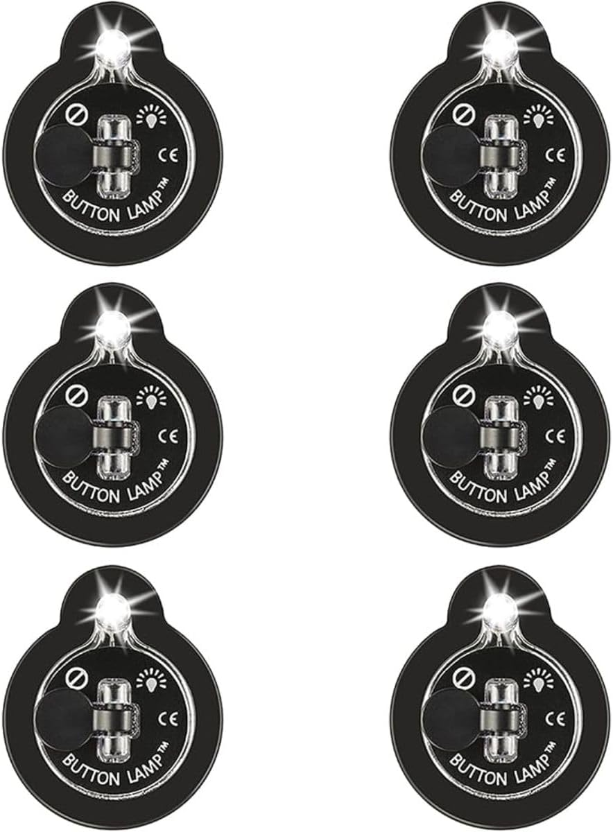 Panther Vision Button LAMP Adhesive LEDs Light Package - Lightweight, Ultra Small, Ultra Bright LED Utility Lights (6 Pack)