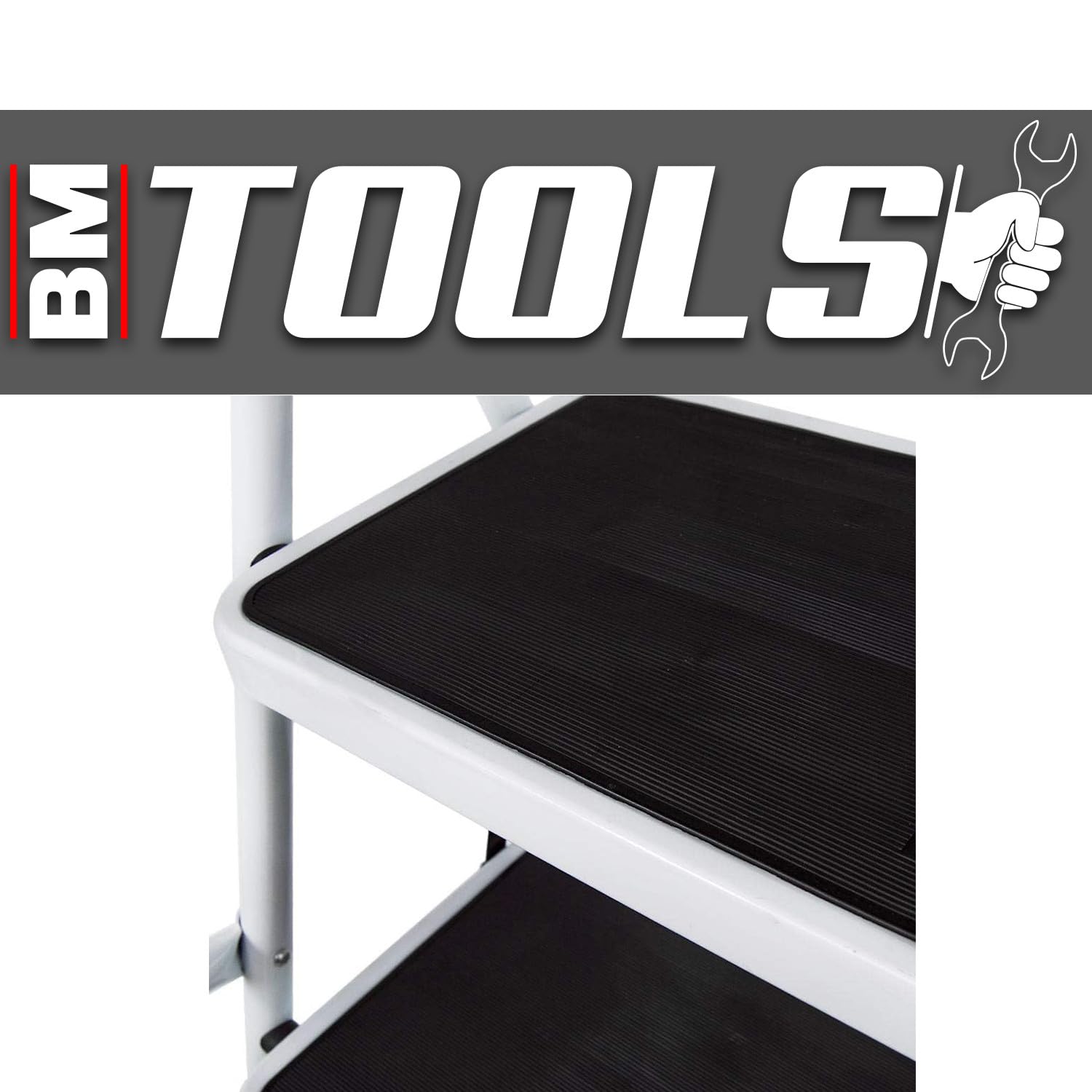 Escabeau avec Main Courante BM TOOLS BMT-ESC-5-MC, 5 marches - Échelle intérieur et à l'extérieur
