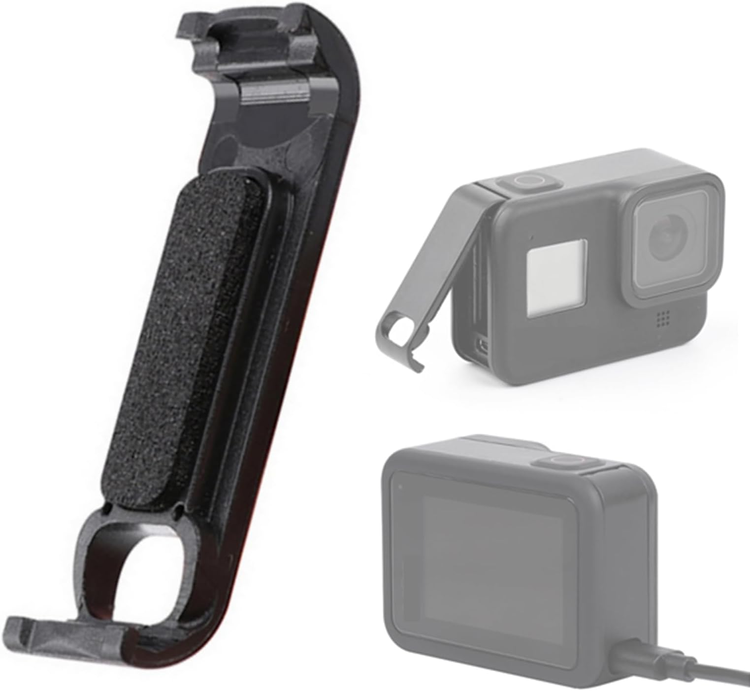 Replacement Side Door Battery Cover for Gopro 8, Pass Through Battery Cover with Type-C Charging Port Repair Part Camera Accessories Suitable for Gopro Hero 8 Black