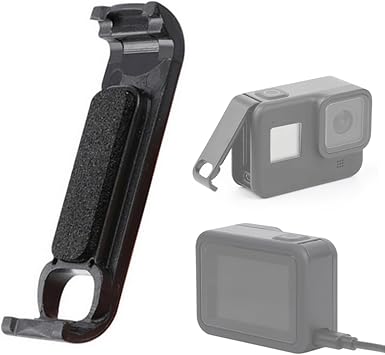 Replacement Side Door Battery Cover for Gopro 8, Pass Through Battery Cover with Type-C Charging Port Repair Part Camera Accessories Suitable for Gopro Hero 8 Black