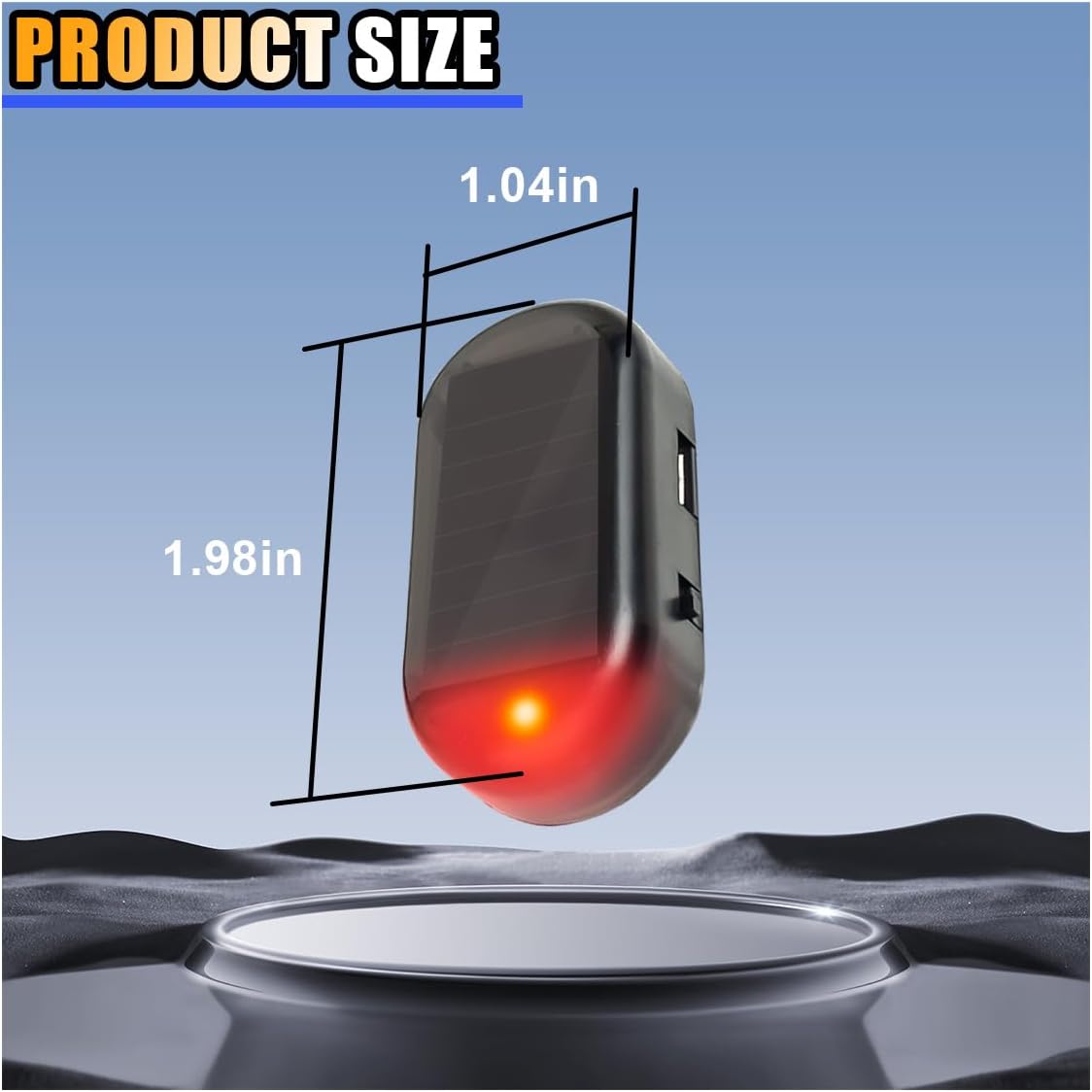 JOYCOURT 2PCS Car Solar Power Simulated Dummy Alarm with USB Port, Red image 2
