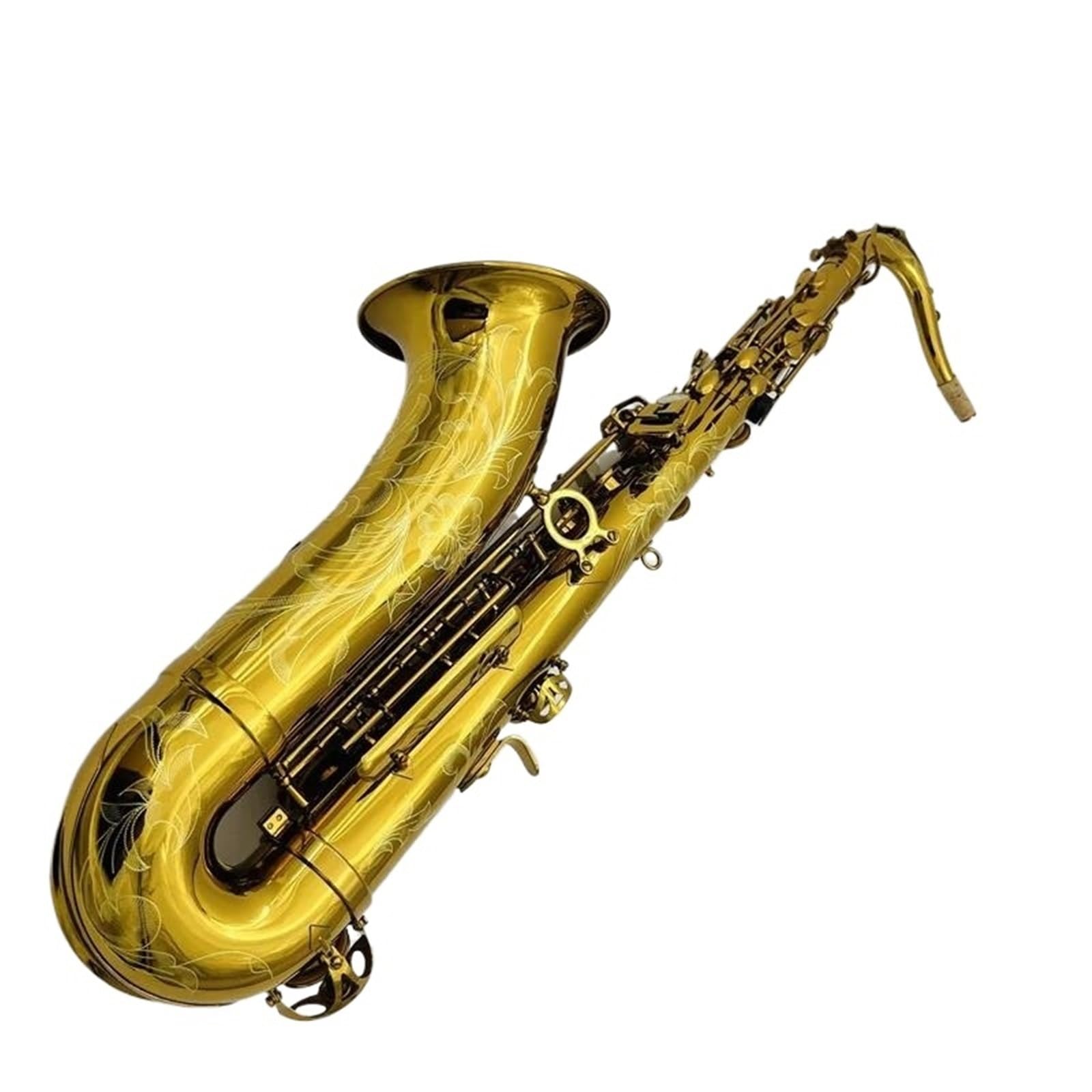 Początkujący Student Profesjonalny Saksofon Saksofon Tenorowy Bb Płaski Mosiężny Instrument Muzyczny Z Etui profesjonalny Saksofon (Color : Leather bag)
