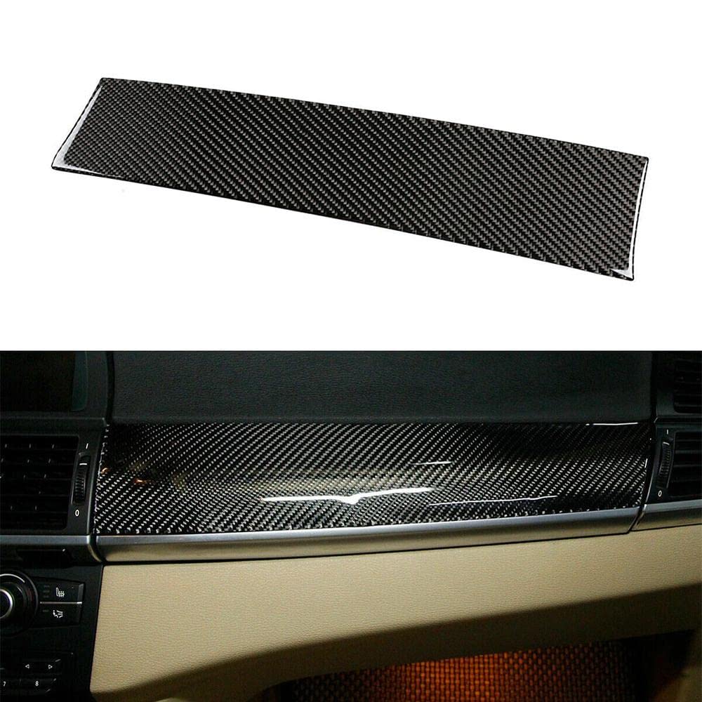 Newsmarts Interior Center Control Dashboard Stripe Cover Trim Panel Decoration Carbon Fiber Stickers for BMW X5 E70 X6 E71 2008-2013