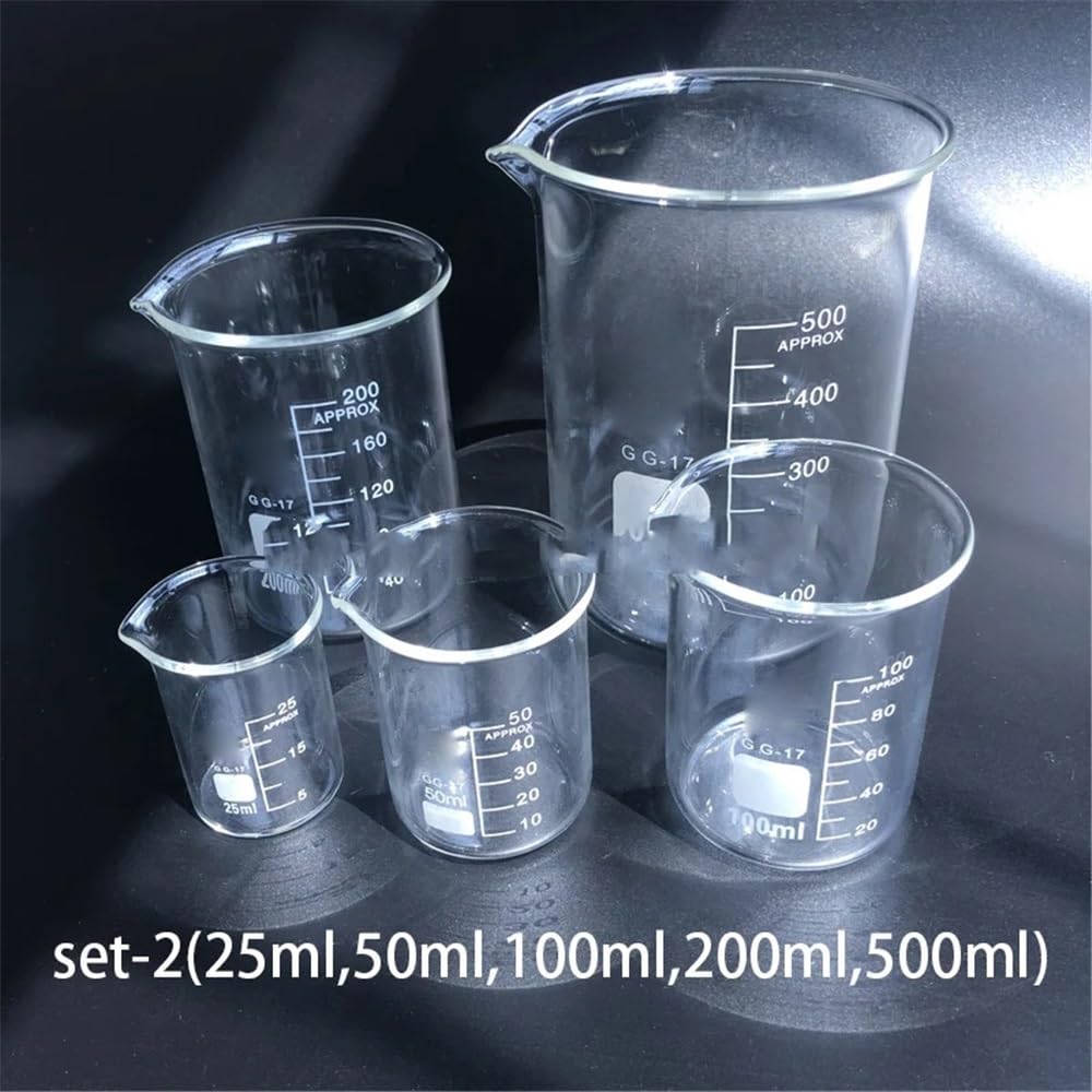 Attrezzature e forniture di laboratorio 1 set di becher in vetro borosilicato da laboratorio, dimensioni for esperimenti, misurino