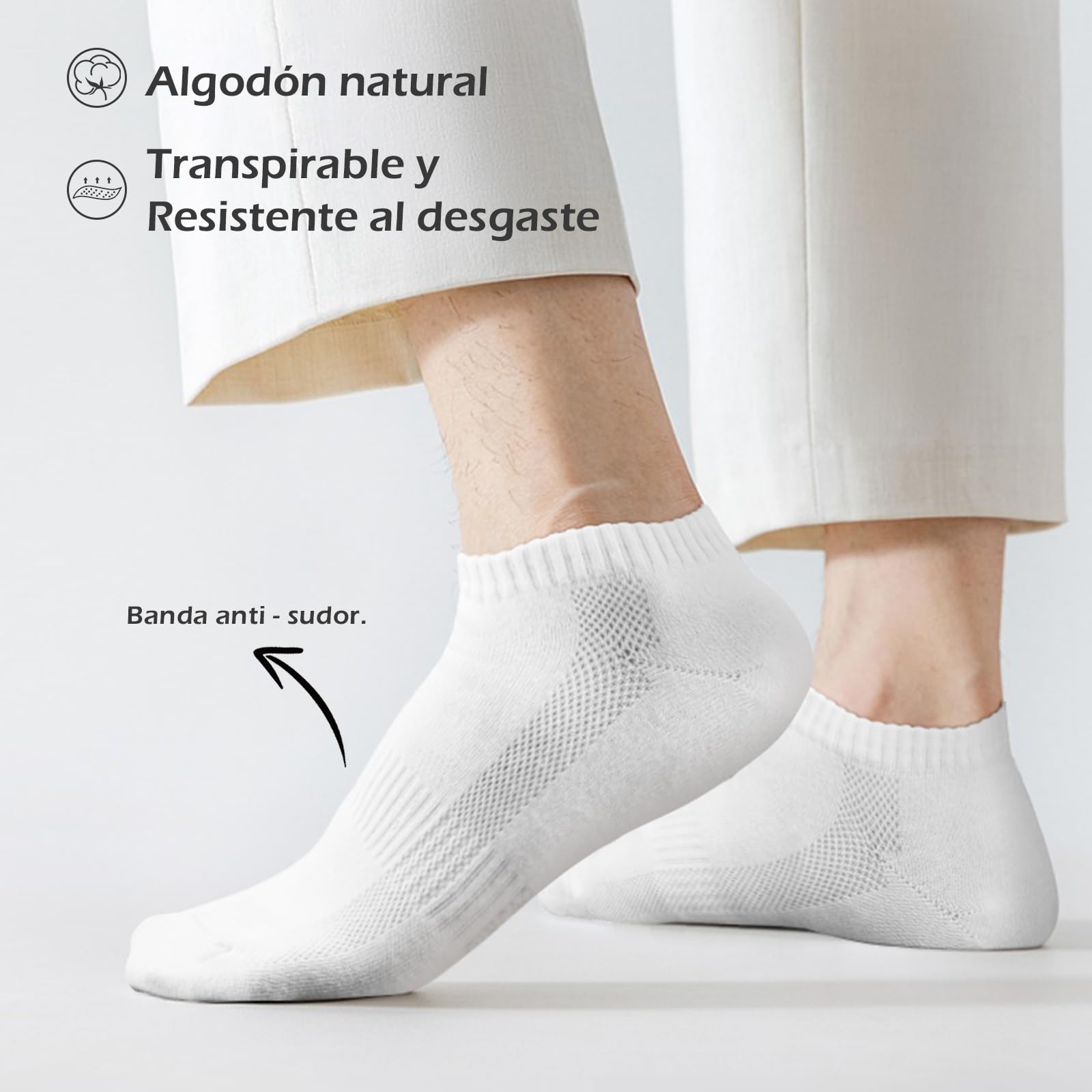 QINCAO 6/10 Pares de Calcetines Cortos para Hombre - Calcetines Cortos para Mujer - Calcetines Deportivos para Hombre y Calcetines Deportivos para Mujer en algodón transpirable