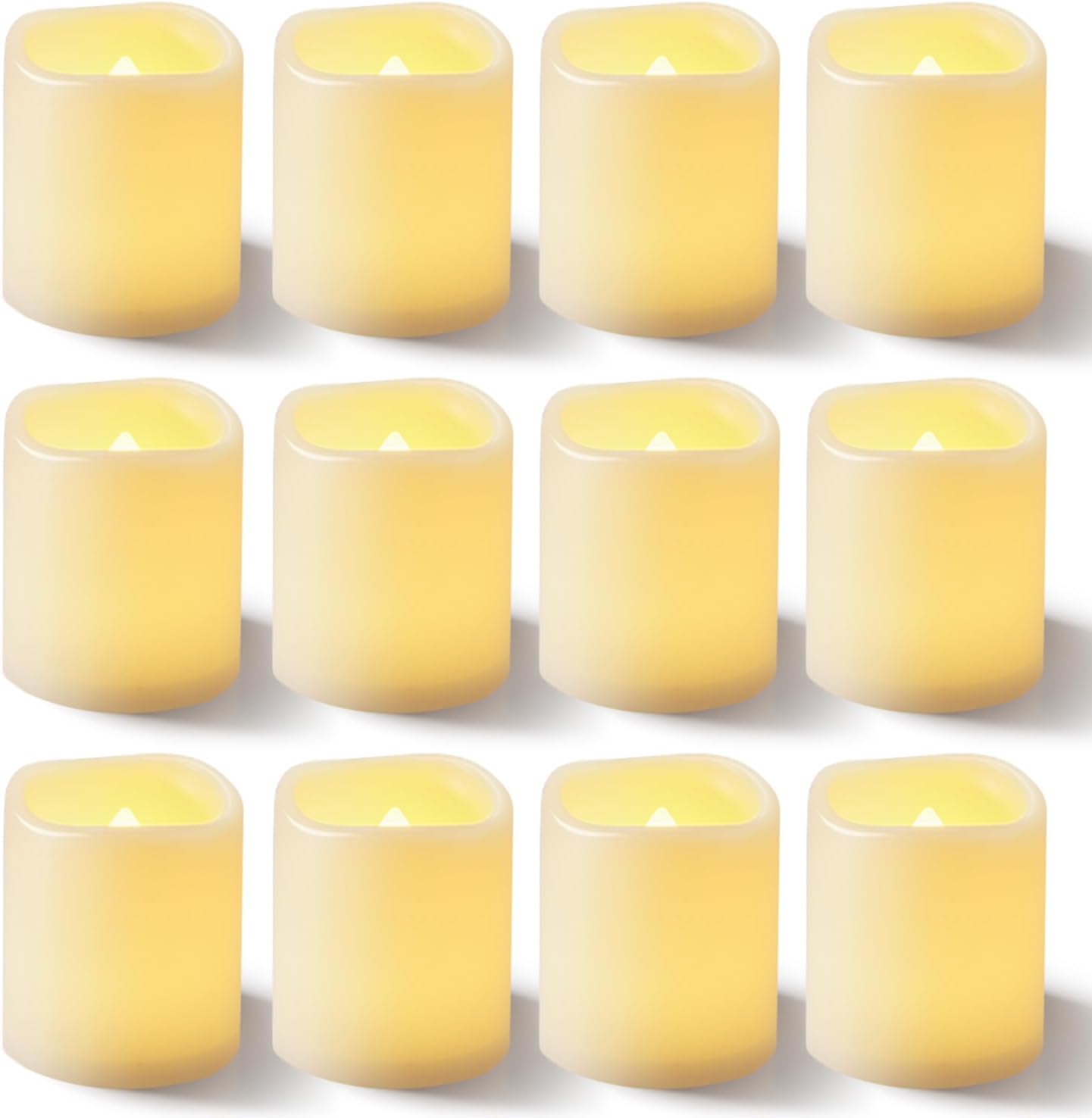 Homemory 100Pack Flickering Flameless Votive Candles, 200+Hour Electric Fake Candles, Battery Operated LED Tealight for Wedding, Outdoor, Table, Festival (Warm White,Battery Included) Warm White 100 Pack