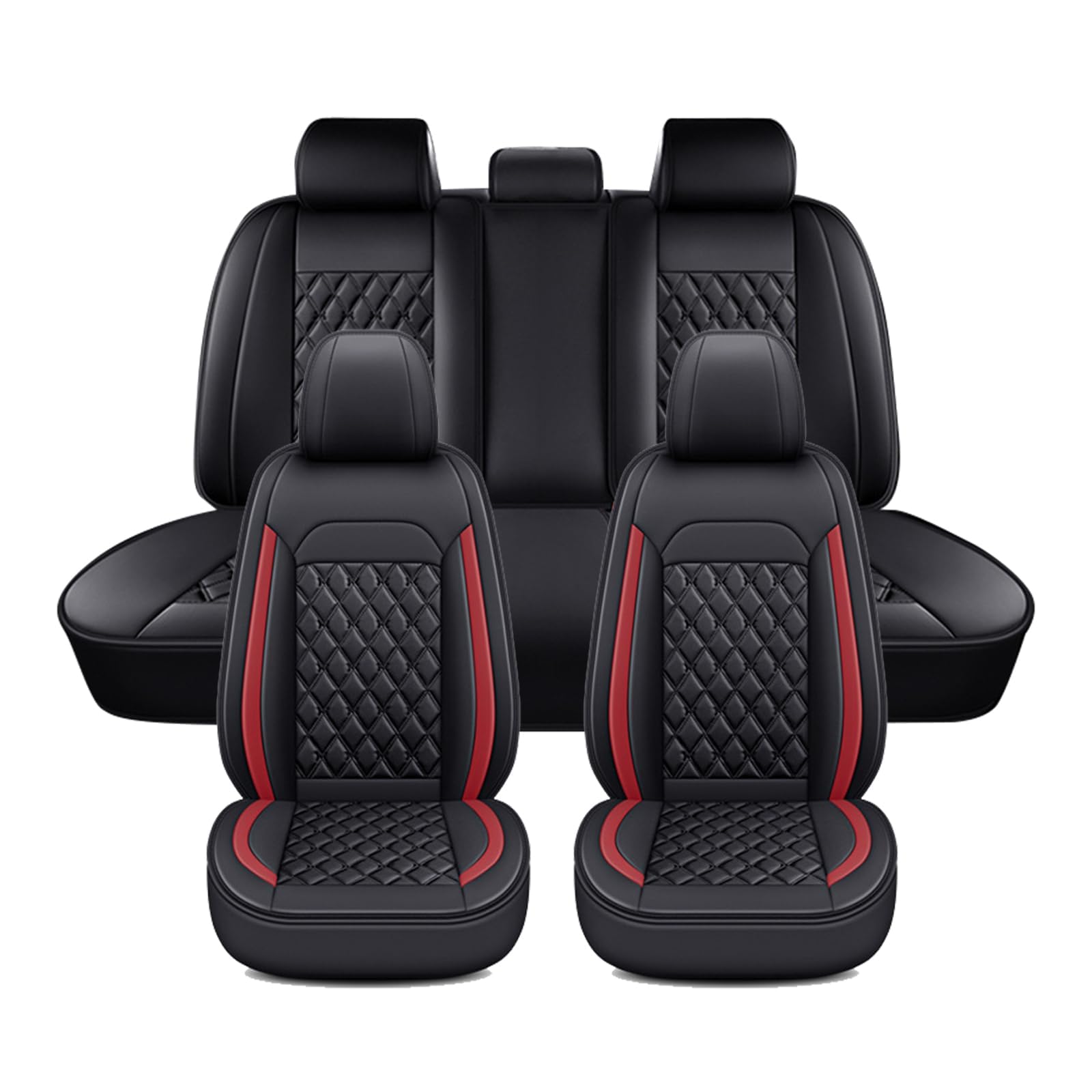 GCSERHUI Breathable Car Seat Covers Suitable for Jeep Liberty/Patriot/Renegade/Wagoneer/Wrangler/Grand Commander Waterproof Seat Protectors,normal-D Black Red