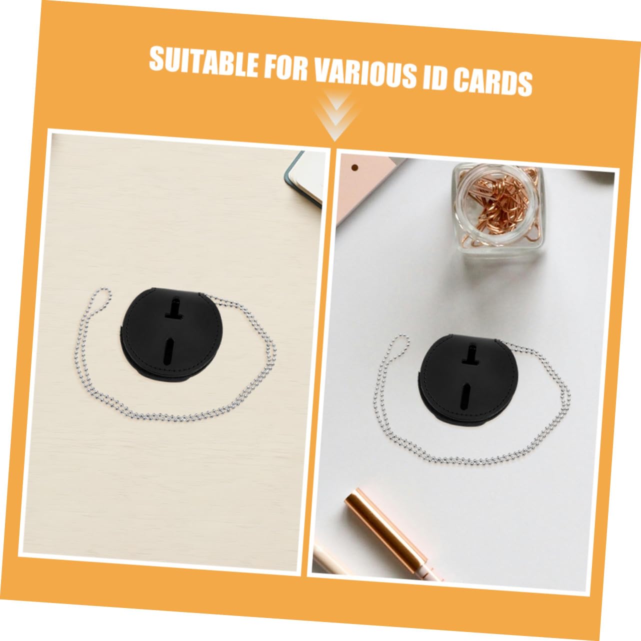 POPETPOP 7pezzi Porta Badge in Pelle Pu Con Clip in Porta Spilla Per Eventi Di Lavoro Accessori Da Ufficio Multiuso Design Leggero Ed Ergonomico