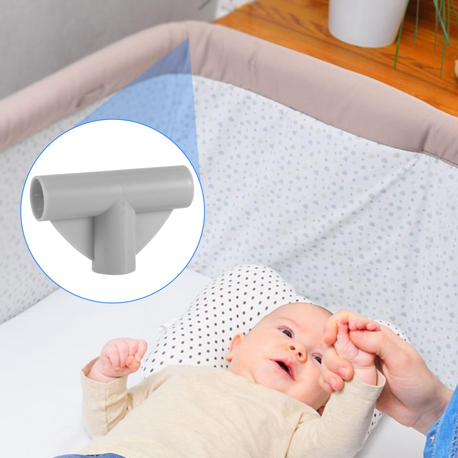 2 giunti T per box bambini, diametro 2 cm, connettori di ricambio, accessori cortile (grigio)