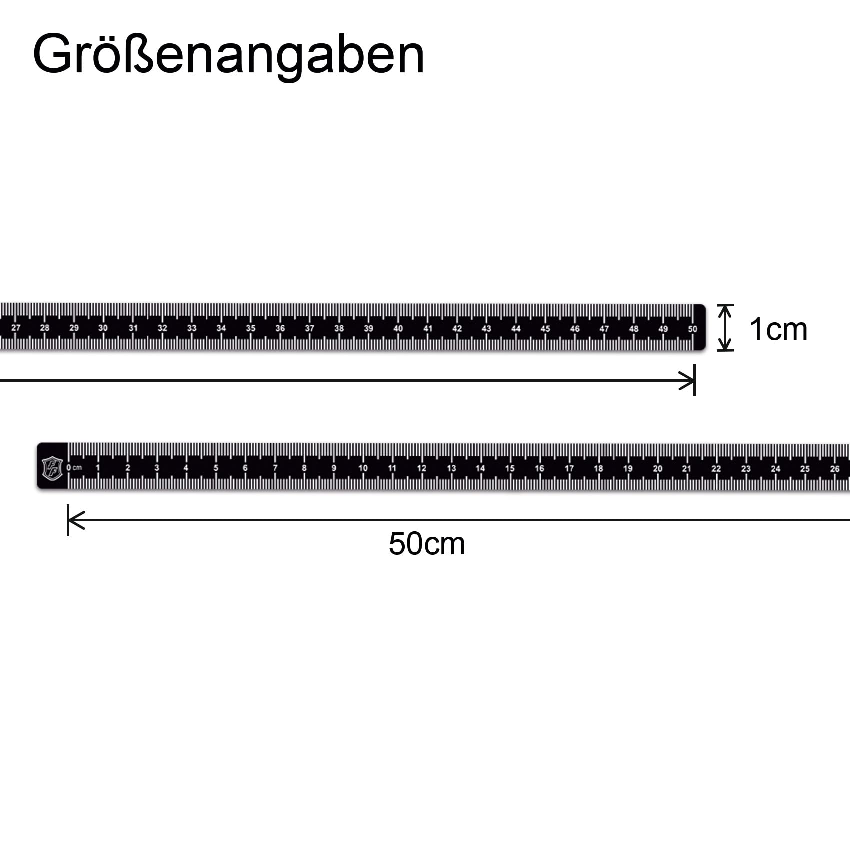 Finest Folia Metro A Nastro Adesivo 100 X 50 Cm, Per Macchina Da Cucire, Tavolo, Banco Da Lavoro, Autoadesivo, Misura Metro A Nastro R204 (01 Nero