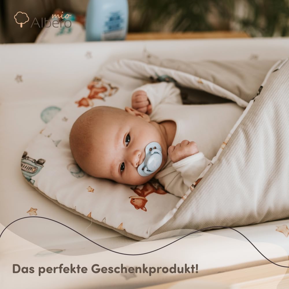 mio schlafsack Albero Baby Pucksack Baby Pucktuch | Größe: 75 x 75 cm | Kordelzug | Sicher für Babys | 100% Baumwolle | Atmungsaktives Material | Pflegeleicht Color:Trim Red Campingplatz Oedberg Gmund am YGroup_v3g2a20d5