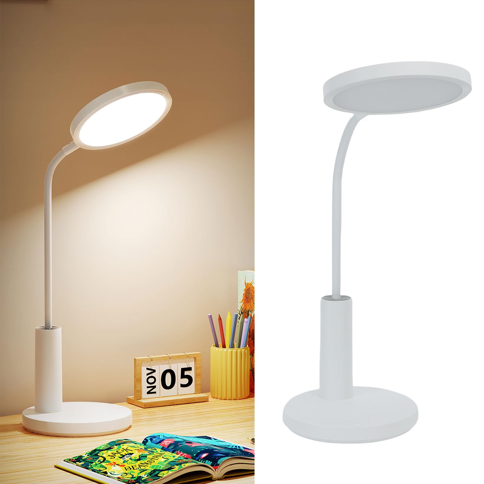 Marhynchus Lampka Biurka ze stabilną podstawą 350LM Super Jasne ściemniaczkowe ściemniaczkowe ściemnianie Lampy Stołowej do Pracy w Domu do Czytania Sypialnia Nocna CY-8628