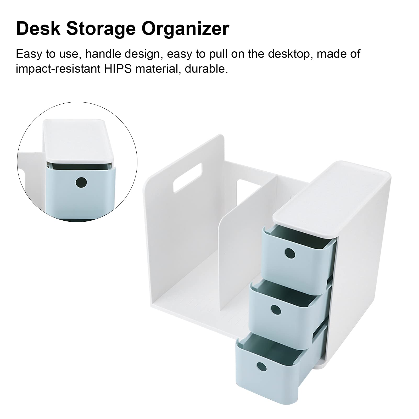 Organizzatore da scrivania, organizer da scrivania Organizzatore da ufficio di design con maniglia di stoccaggio ordinata di grande capacità per l'aula domestica dell'ufficio(blu)