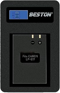 شاحن Beston سينغل مصمم لشحن بطاريات كانون E17 بسرعة وبأمان، مثالي لجلسات التصوير المطولة.