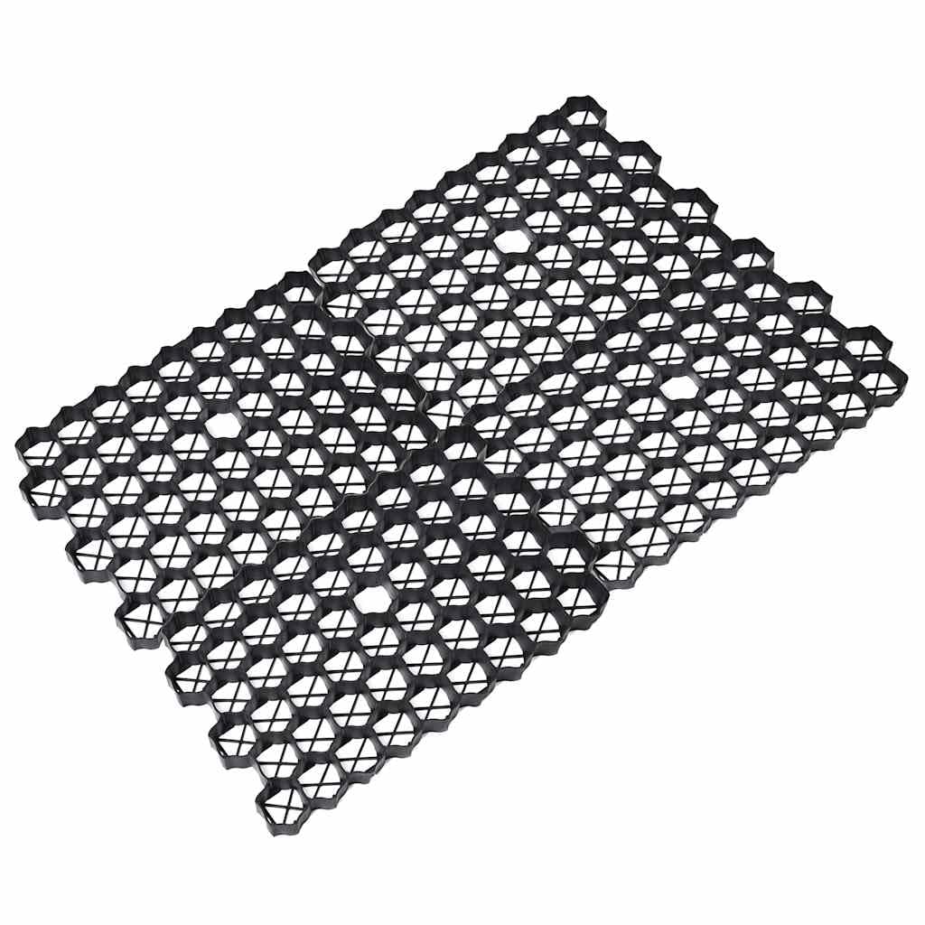Rasenwaben 16 Stk. Set Schwarz 60 x 40 x 3 cm Kunststoff Rasengitter für Garten Einfahrt Gehweg Bodenbefestigung