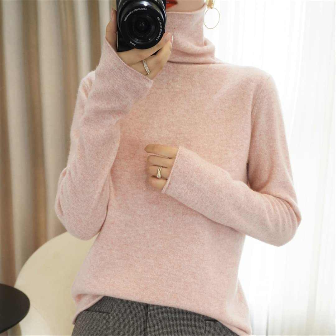 Disimlarl Maglione Casual Collo Alto Cashmere Maglione Donna Lana Pile Collare Primavera Autunno Maglia Pullover