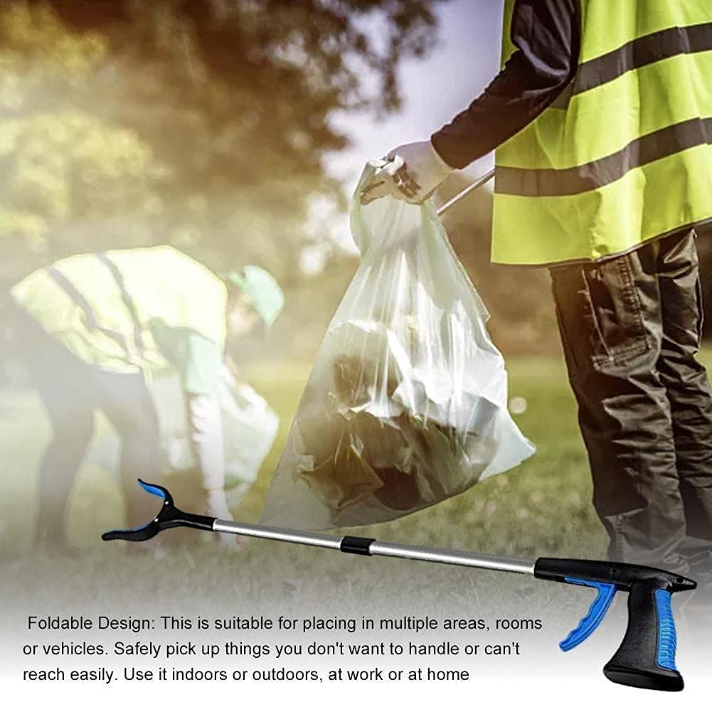 Greifer-Greifwerkzeug, 81,3 cm faltbare, leichte Greifhilfe aus Aluminium mit drehbarem Gummigreifer, langer Armverlängerung for ältere Menschen, Garten
