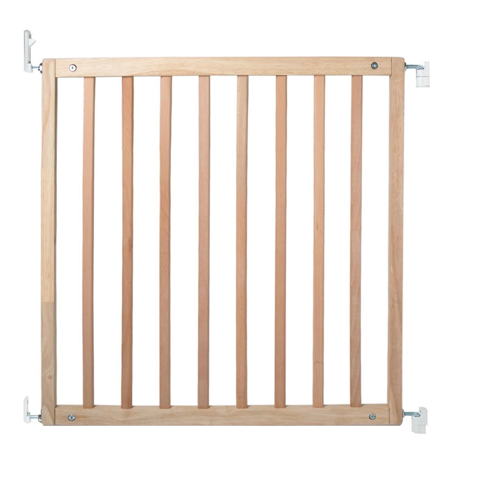 Safetots Simply Secure Wooden Stair Gate, Natural, 72cm - 79cm, Screw Fit | Trip-free design, wide opening, optional one-way opening restrictor, easy one-handed operation, child-safe finish.
