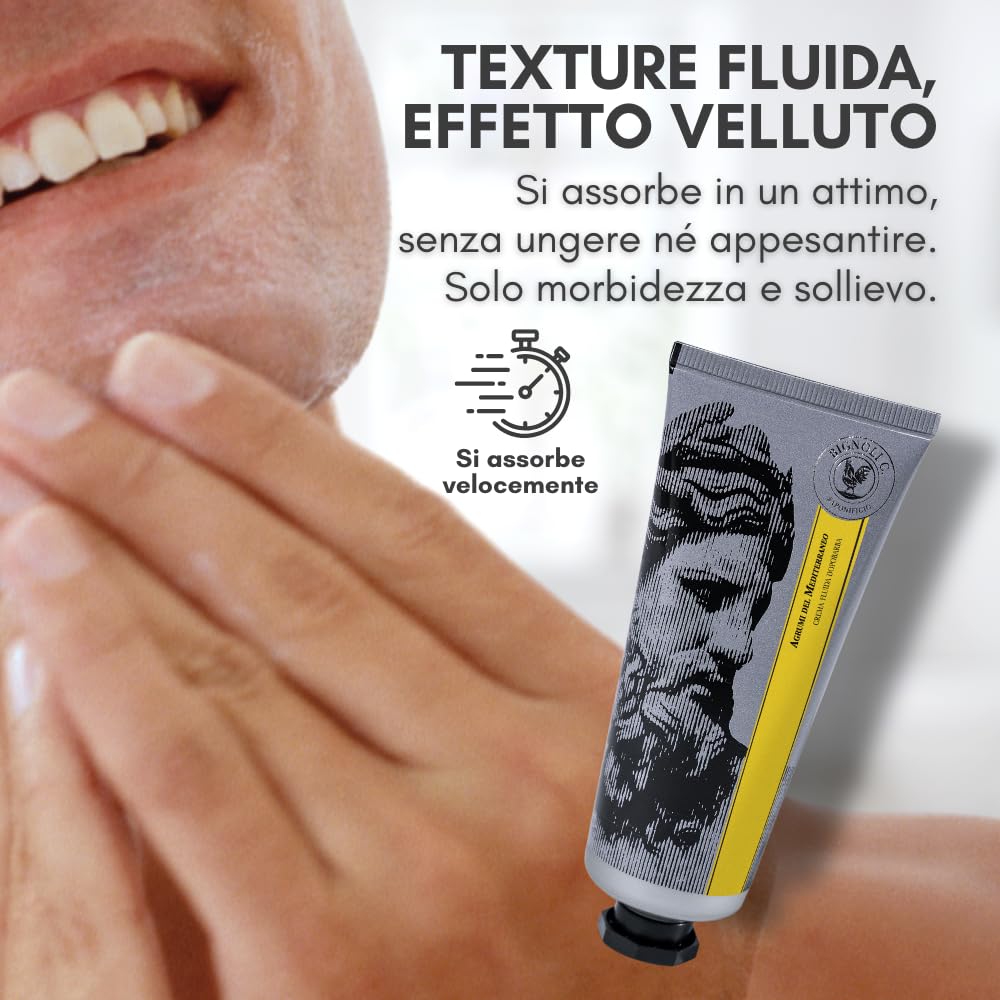 Bignoli Crema dopobarba uomo Artigianale - 75ml – Lenitiva e Idratante – Dopobarba in crema per cura personale uomo (Agrumi)