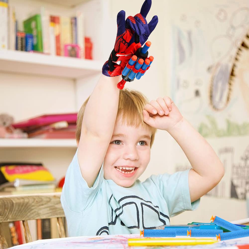 XINGGANG Lanceur de héros, Gant de Lanceur, 2 Jouets lanceurs, Jouet de Poignet, Poignet Lanceur de Toile, Jouets éducatifs drôles pour Enfants pour la fête de Cosplay