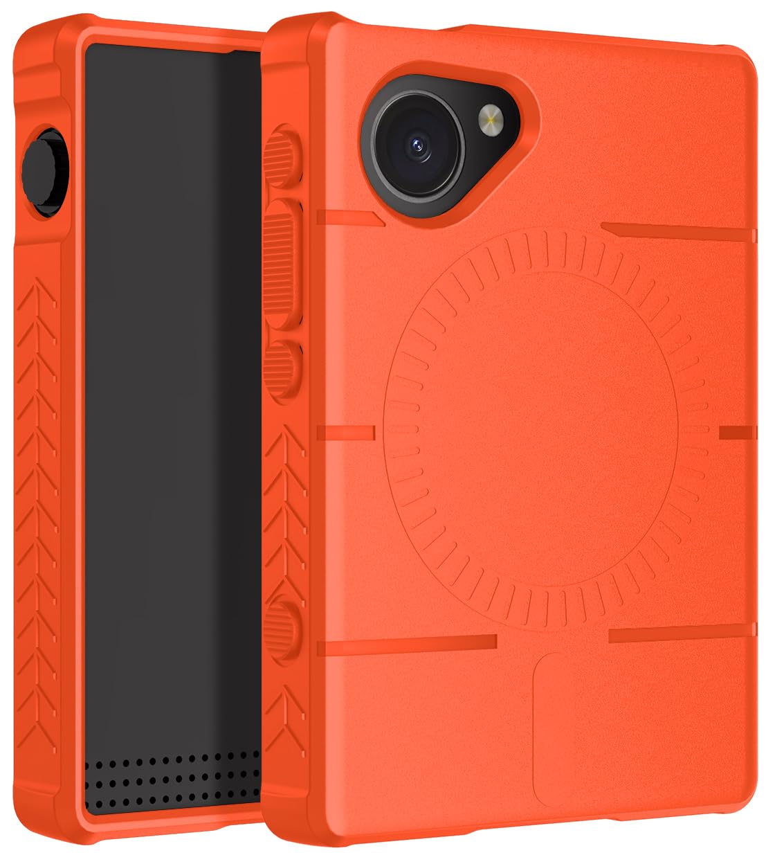 Nakedcellphone Combo de funda y cartera para Light Phone III, funda resistente (compatible con MagSafe) y tarjetero plegable - Naranja