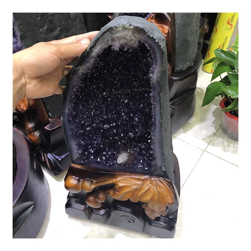 WGPHD Health & Household Uruguay natural amethyst crystal cave wedding pavilion aquarium decorative crystal healing crystal