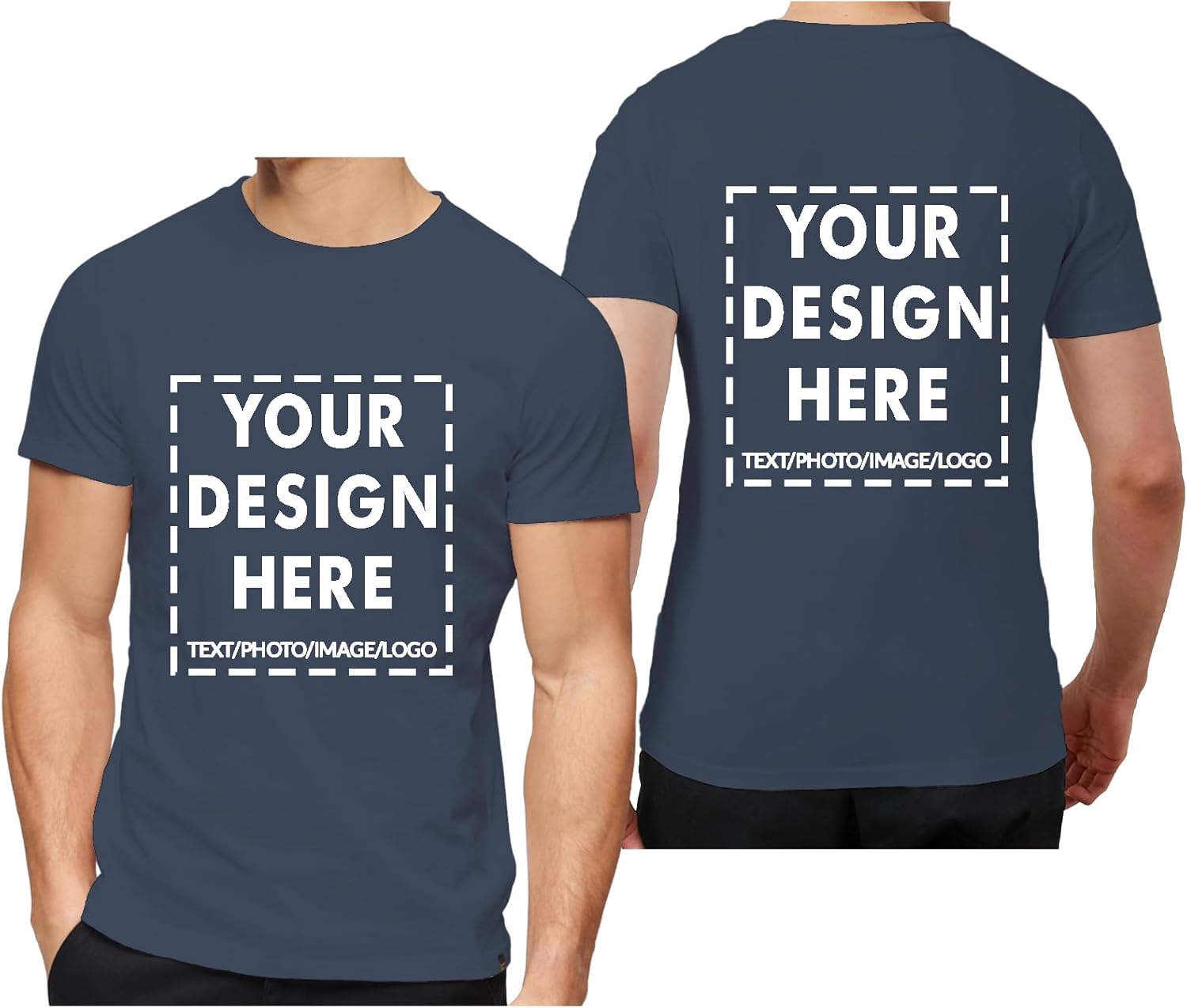 Custom T Shirts for Men Women, Design Your Own Shirt, Personalized Add Text Image Logo to Front and Back
