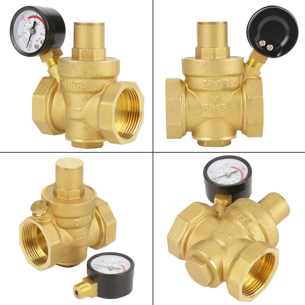 Détendeur BSP DN32 Valve de réduction de pression d'eau en laiton avec débit manométrique réglable