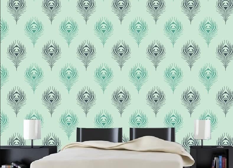 Kainchi Baba India Peacock Feather Wall Design Painting Stencils for Wall and Home Decor, Re-useable and Washable (Pack of 1) (13 x 8 inch) (B0DDY48TS9) Amazon Price History, Amazon Price Tracker