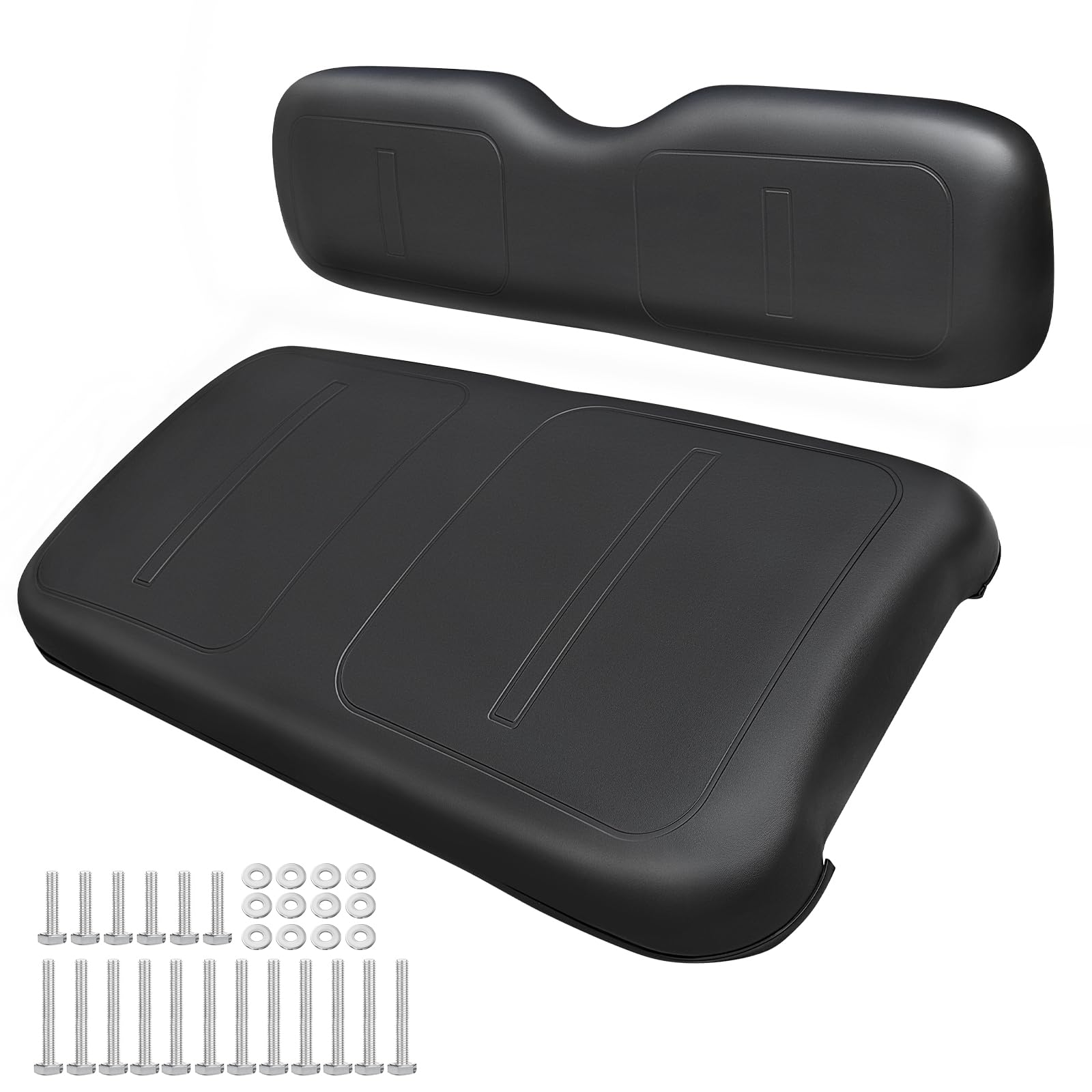Shu-Ran Golf Cart Front Seat Replacement for EZGO TXT/Medalist 1994-2013,Golf Cart Front Seat Bottom and Back Rest Cushion Assembly Kit,Black