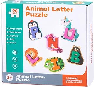 Comprar Xijobido De Alfabeto De Madera - 26 Piezas De Letras Y Animales | Juego Educativo de Emparejamiento para Actividades de Aprendizaje Preescolar Aula Jardín de Infancia Educación en el Hogar